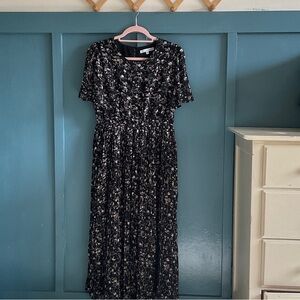 Baltic Born Black Maxi Dress with Cream Floral Print